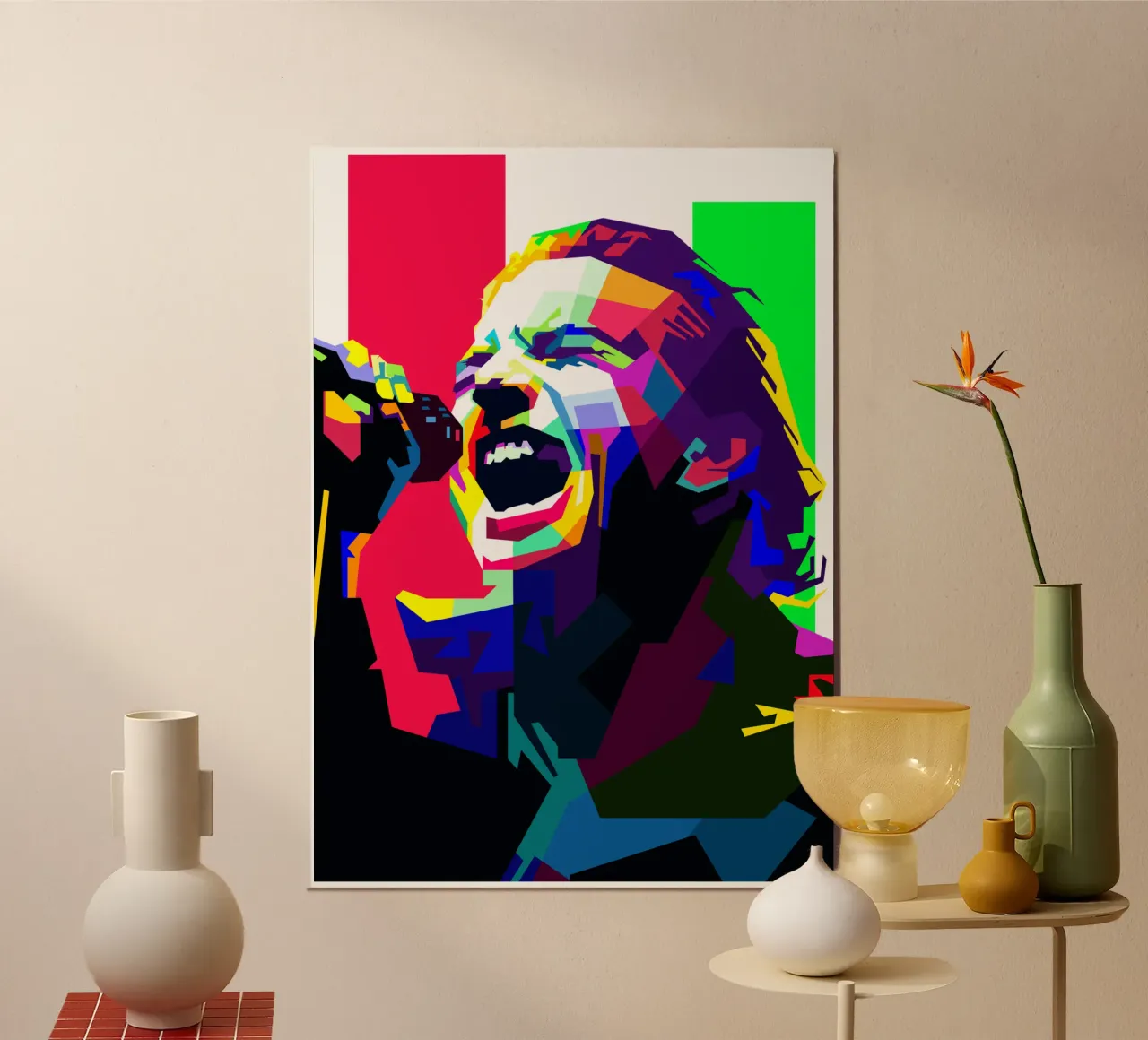 Eddie Vedder cantante grunge WPAP Trending Now poster con telaio in alluminio da Artkreator