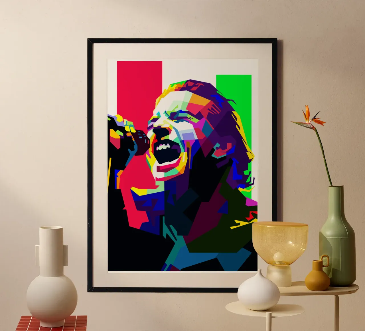 Eddie Vedder cantante grunge WPAP Trending Now poster con telaio in alluminio da Artkreator