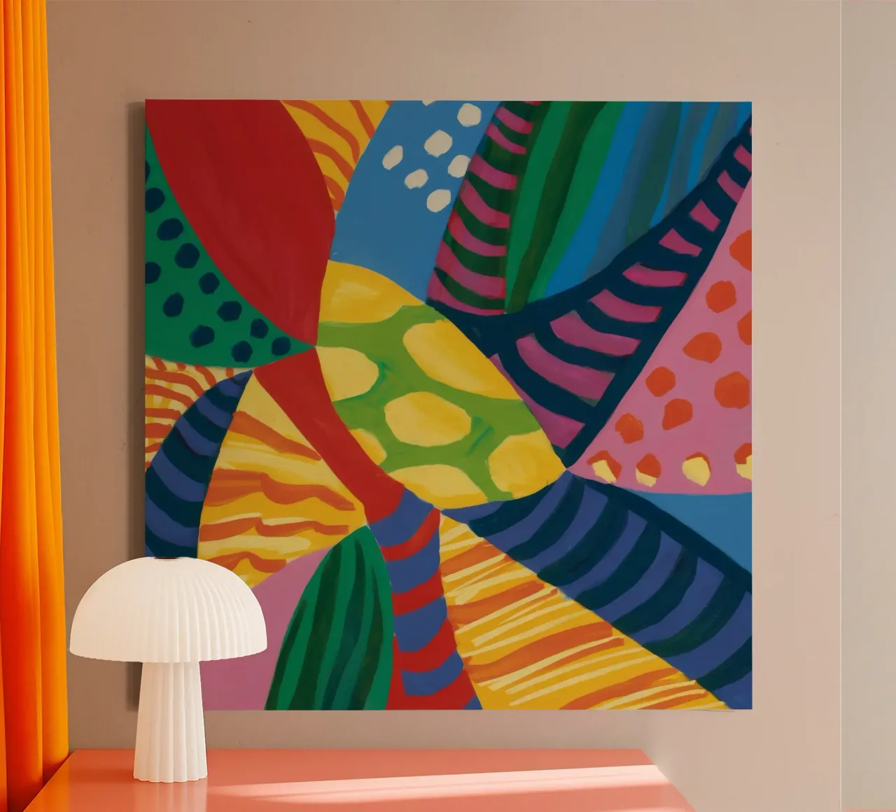 Abstracte puls Vreugde canvas met Baklijst van Zep Layers