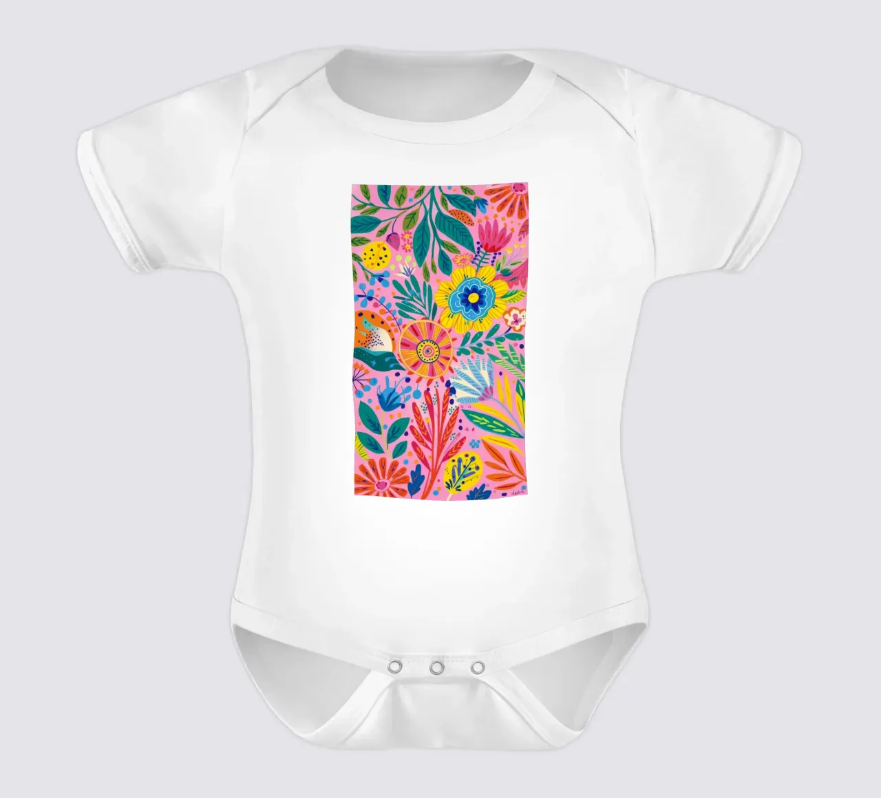 Blumenerinnerungstanz Kurzarm Babybody von Zep Layers