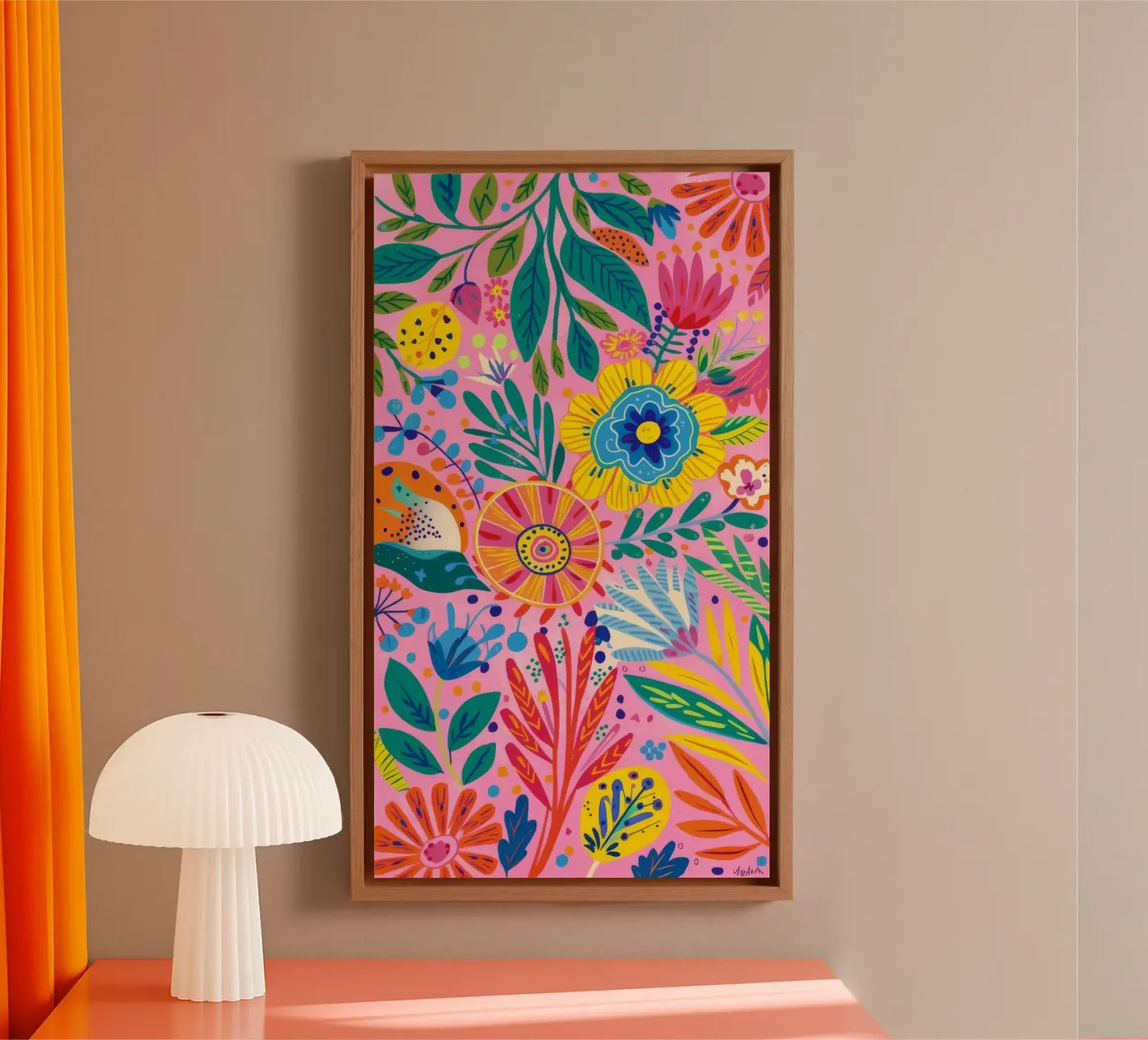 Dans met bloemenherinnering canvas met Baklijst van Zep Layers