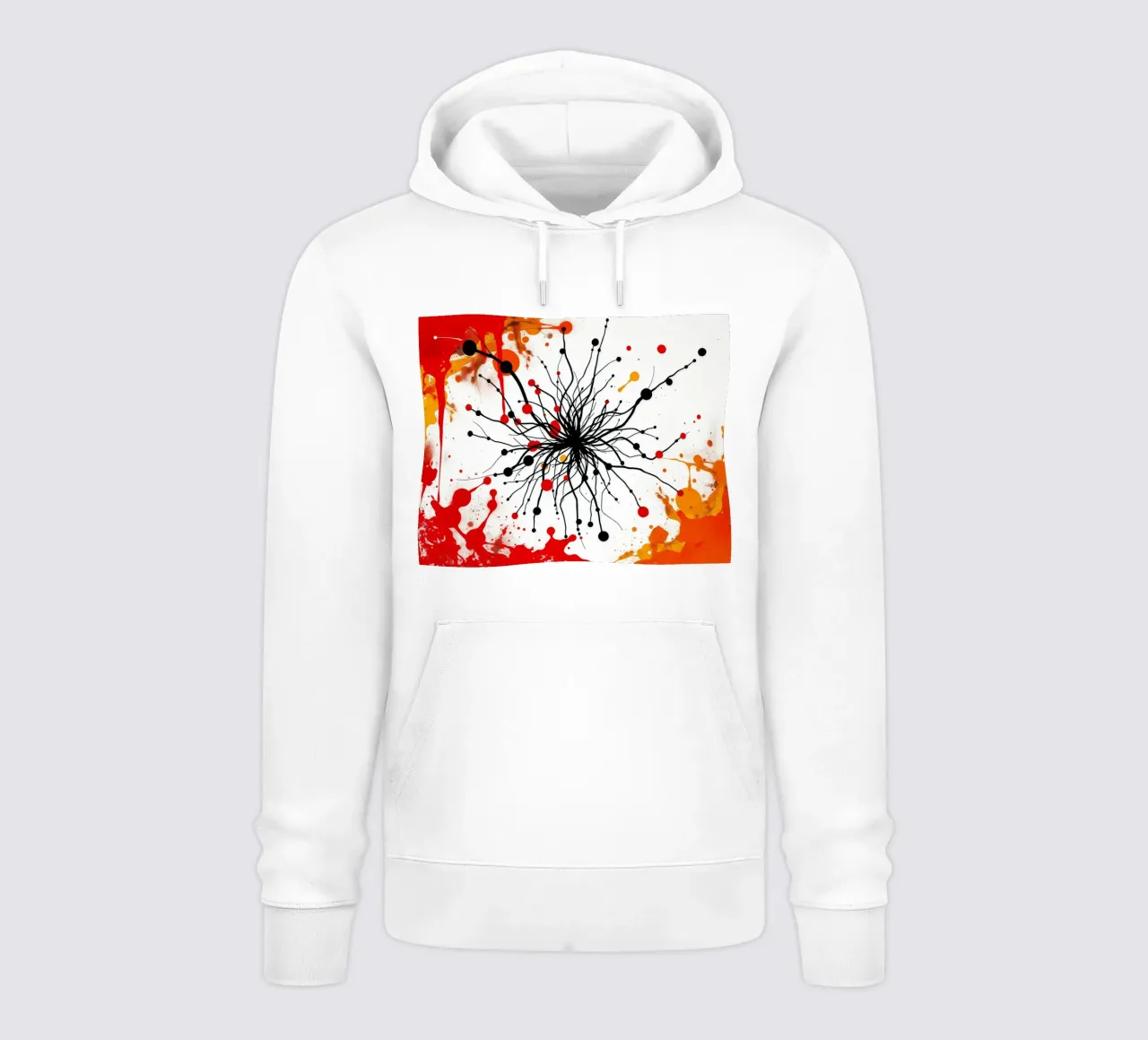 Arte astratta con linee nere e spruzzi colorati felpa con cappuccio da DesignDoodle