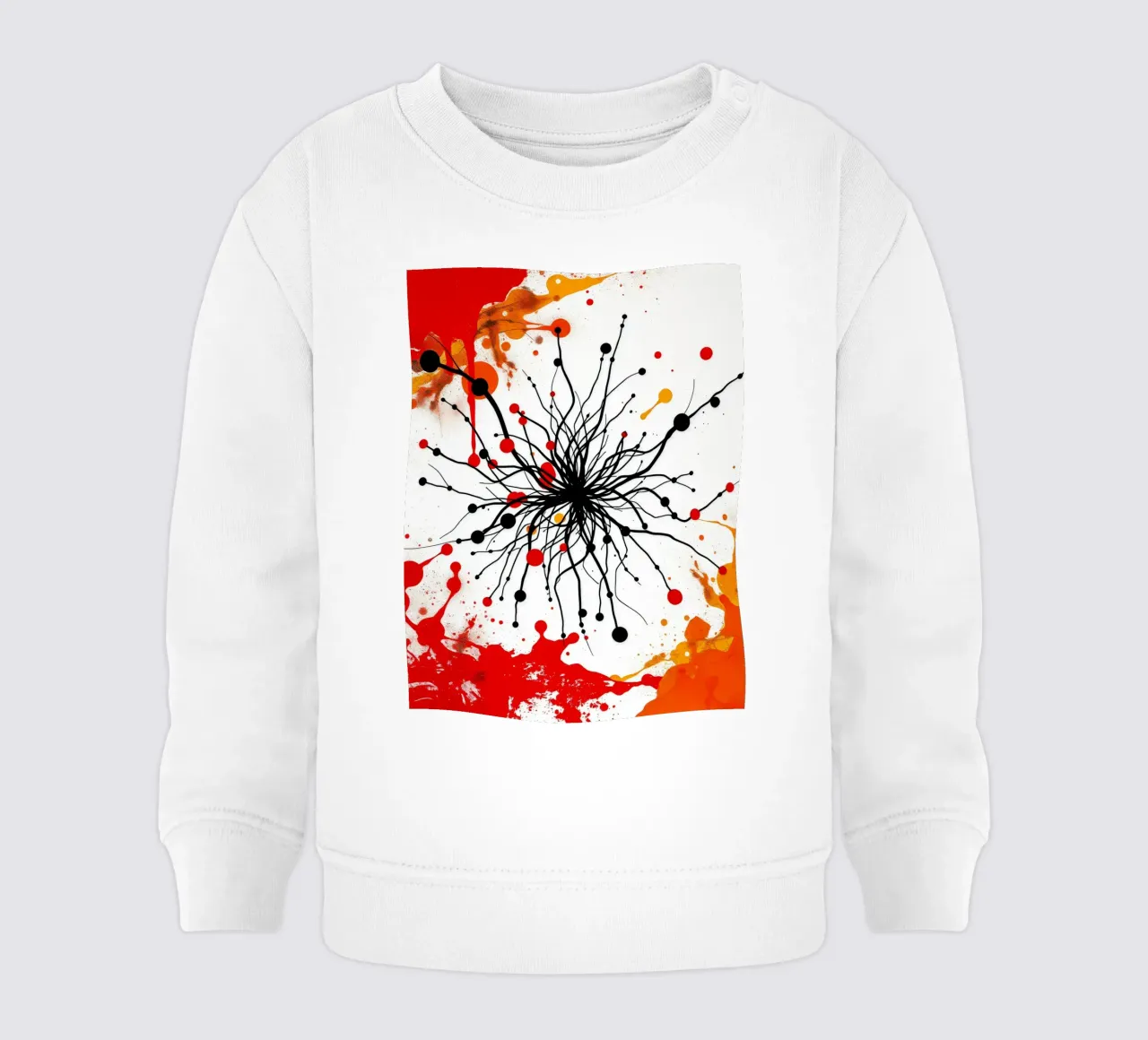 Arte astratta con linee nere e spruzzi colorati felpa neonato da DesignDoodle