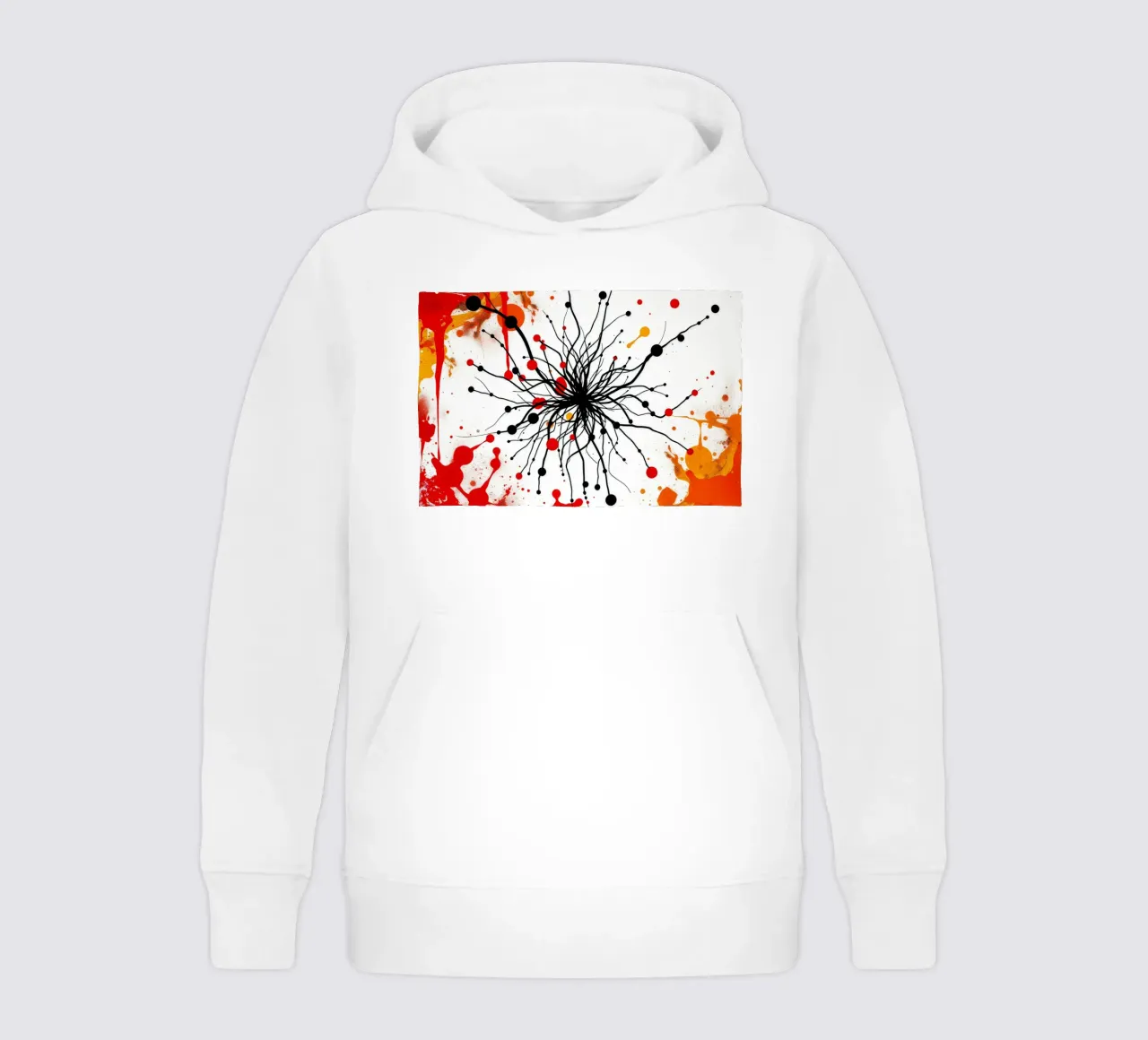 Art abstrait composé de lignes noires et d'éclaboussures colorées sweat à capuche enfant de DesignDoodle