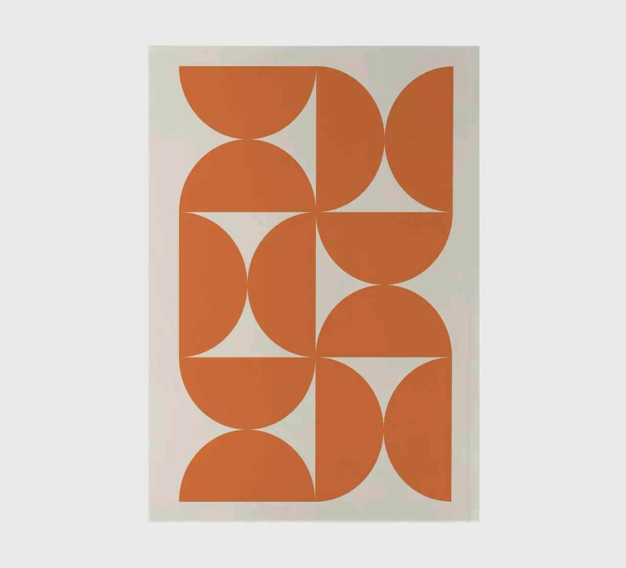 Bauhaus Orange Semi Circles Pattern notebook by Paigaam Studio