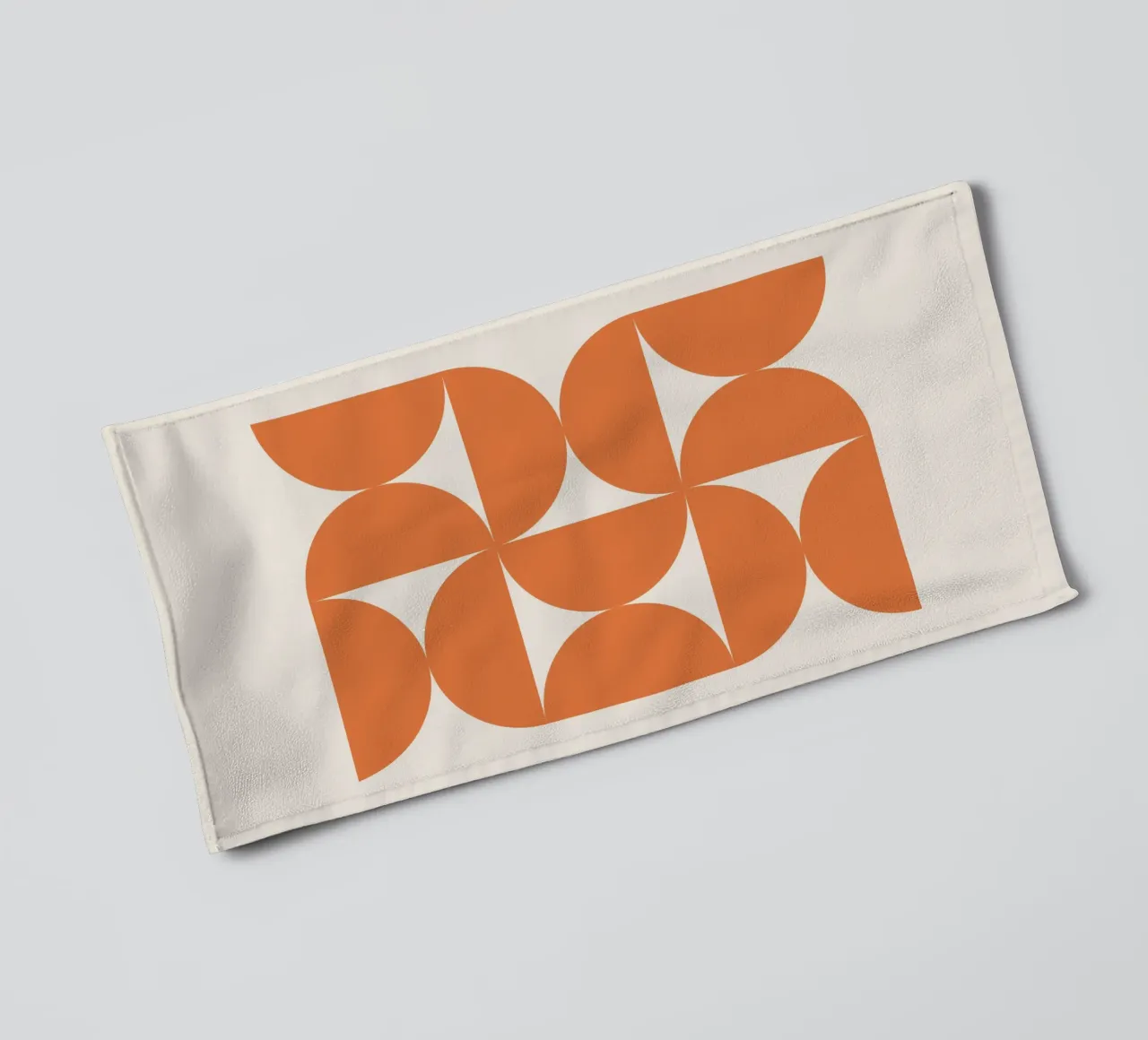 Bauhaus Orange Semi Circles Pattern towel by Paigaam Studio