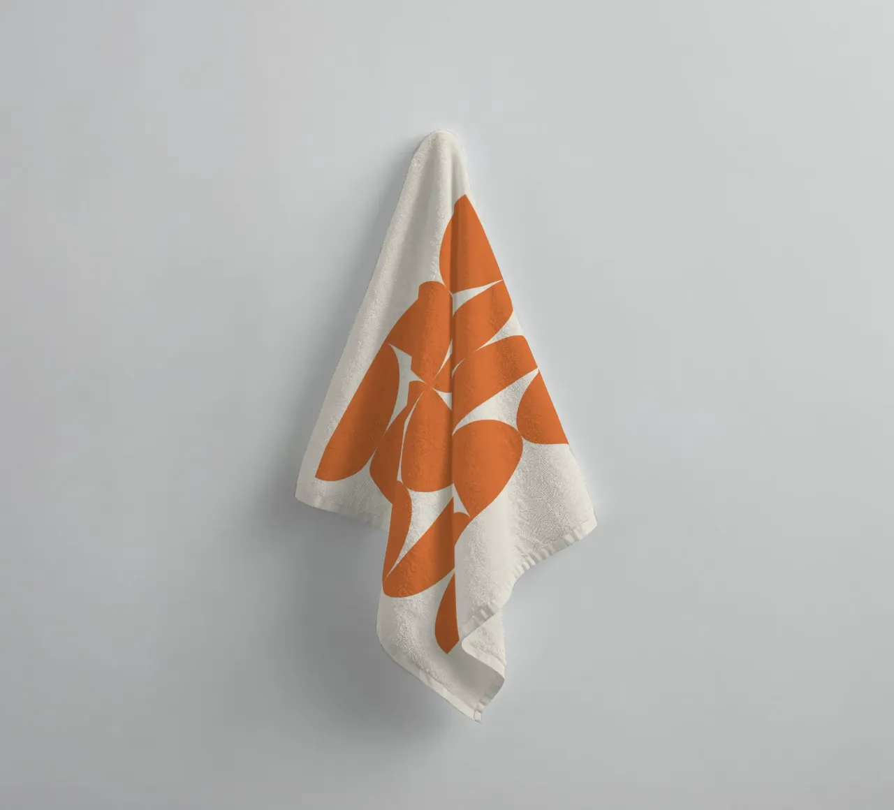 Bauhaus Orange Semi Circles Pattern towel by Paigaam Studio
