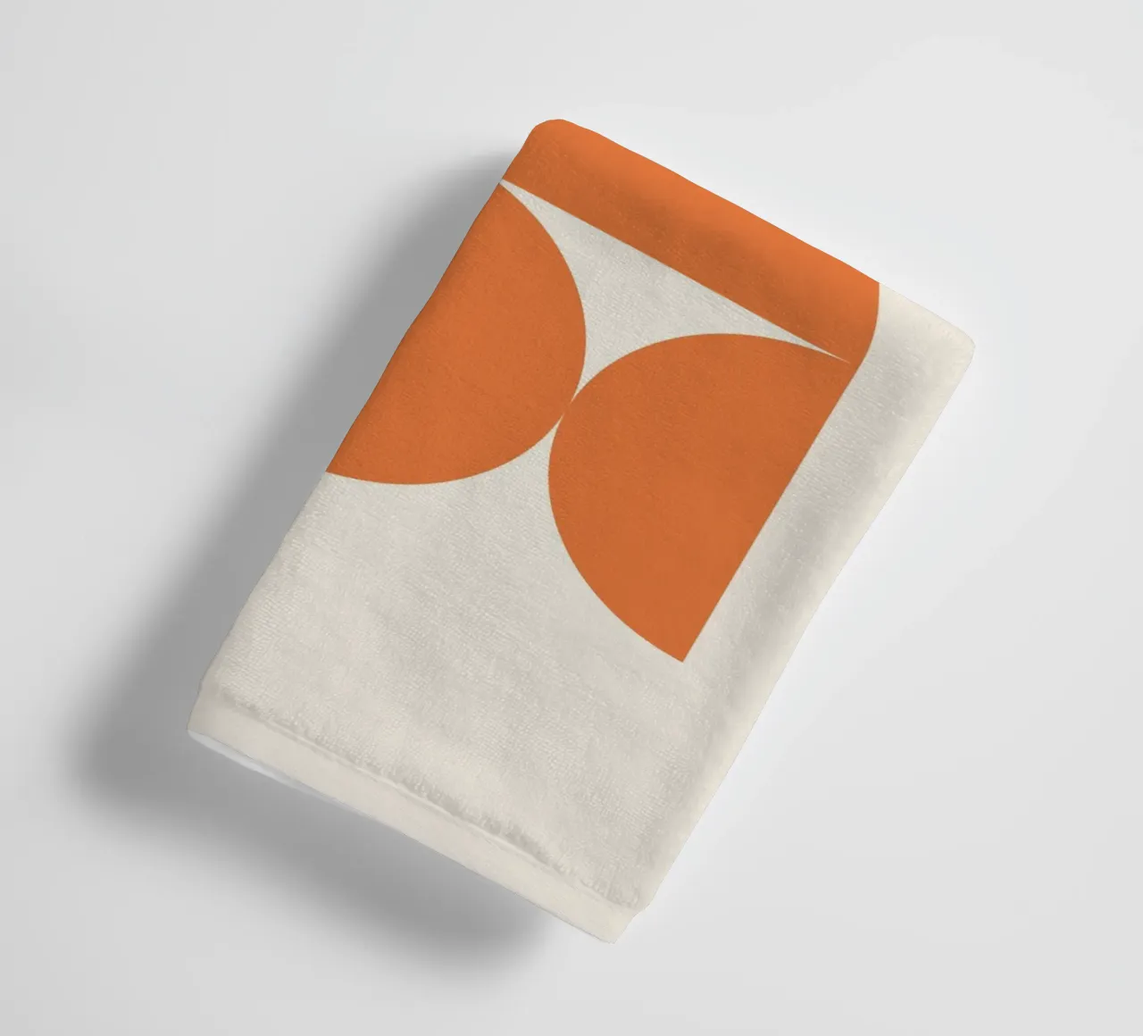 Bauhaus Orange Semi Circles Pattern towel by Paigaam Studio