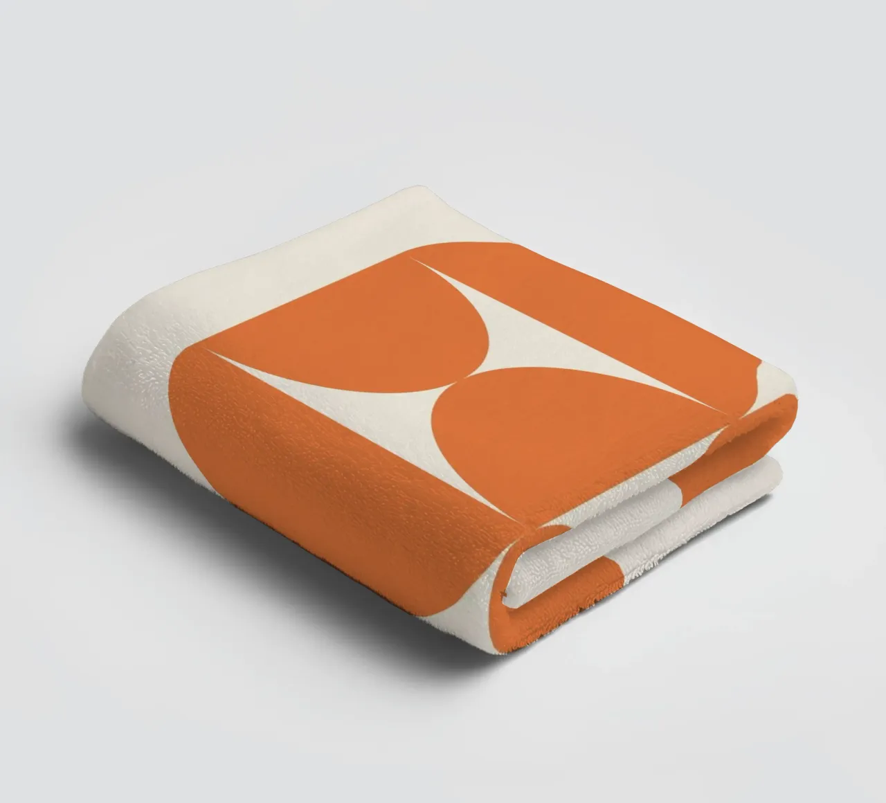 Bauhaus Orange Semi Circles Pattern towel by Paigaam Studio