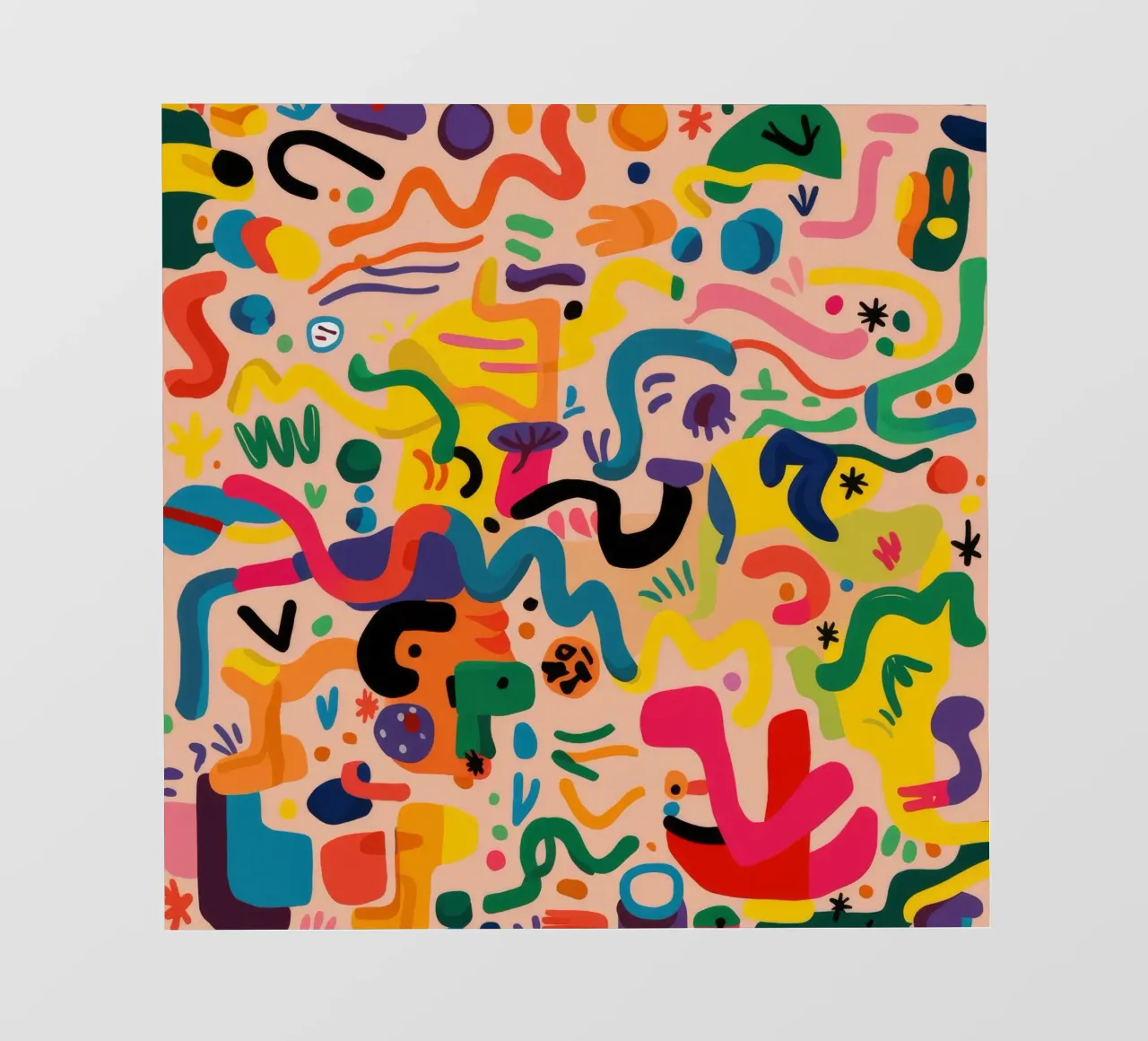 Whimsy Color Scribbles fotobehang van Zep Layers