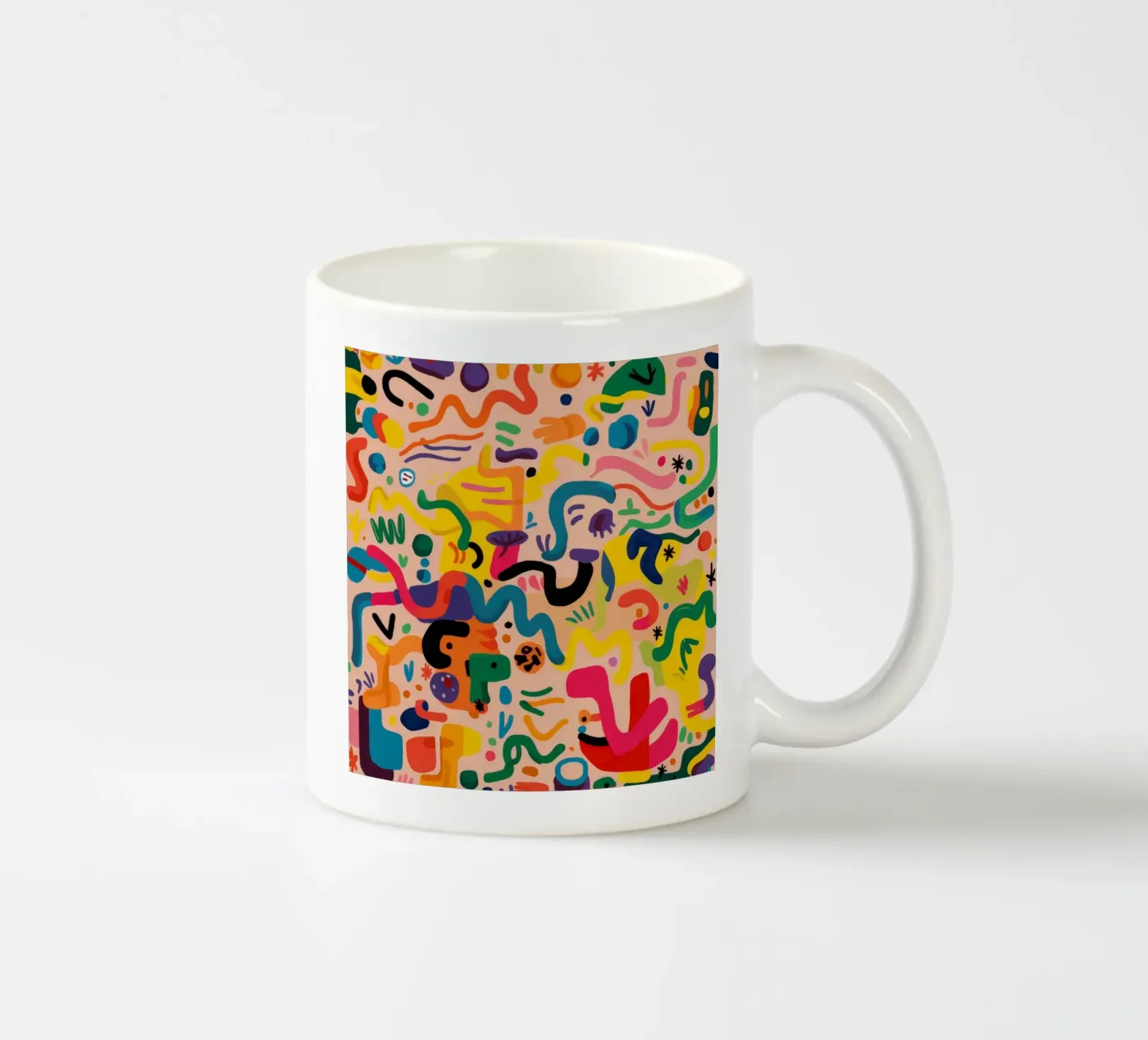 Whimsy Color Scribbles ceramic mug by Zep Layers