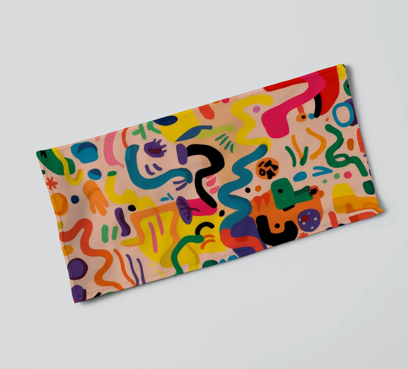 Whimsy Color Scribbles towel by Zep Layers