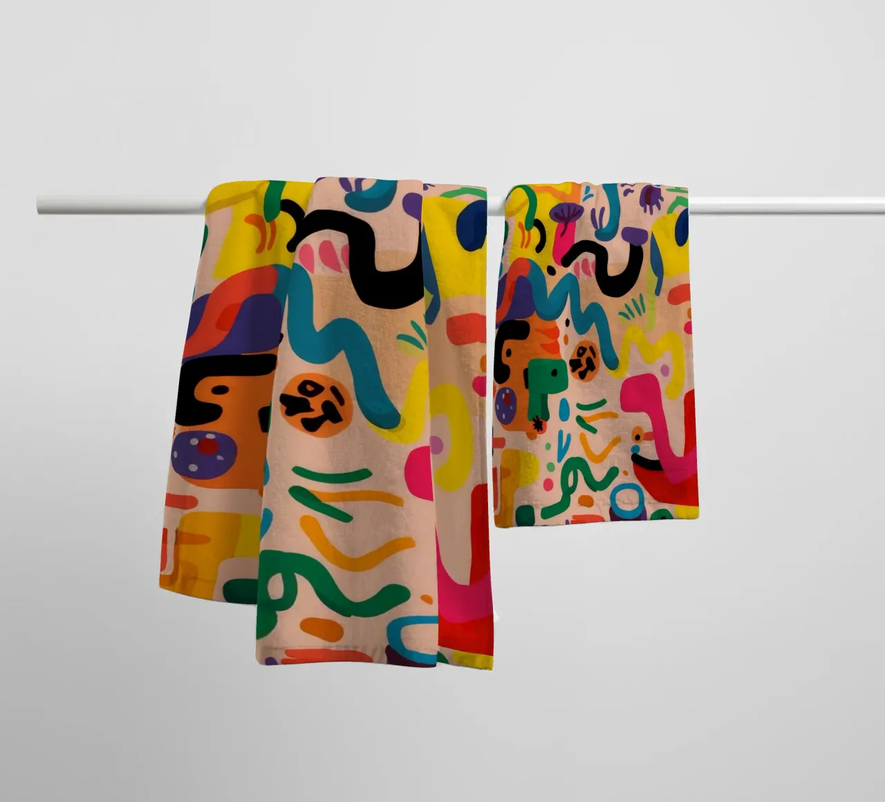 Whimsy Color Scribbles towel by Zep Layers