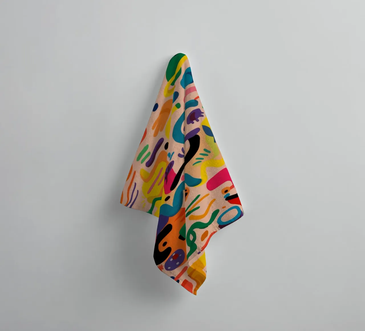 Whimsy Color Scribbles towel by Zep Layers