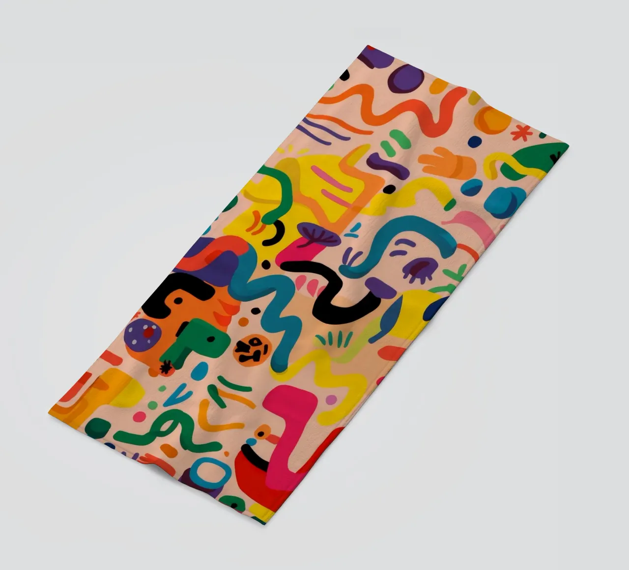 Whimsy Color Scribbles beach towel by Zep Layers