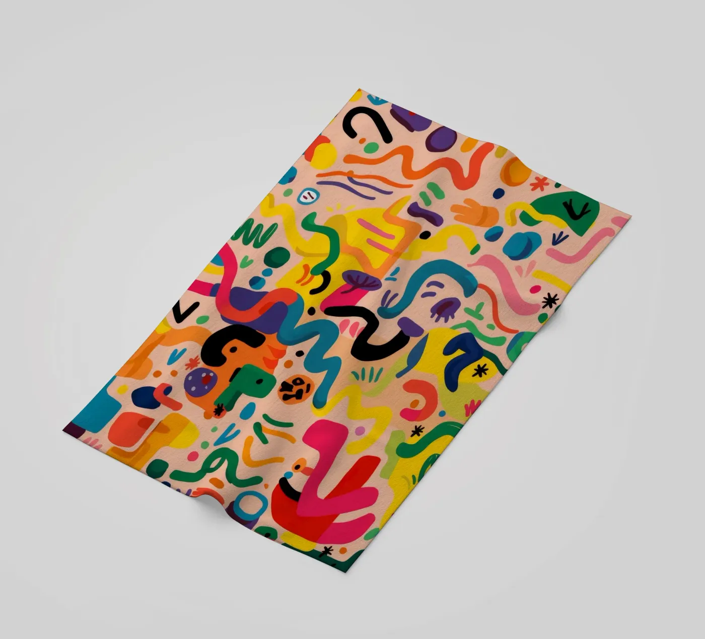 Whimsy Color Scribbles beach towel by Zep Layers
