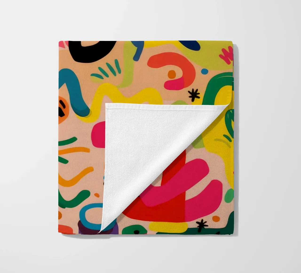 Whimsy Color Scribbles beach towel by Zep Layers