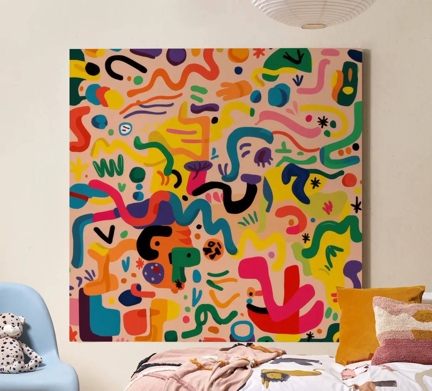 Whimsy Color Scribbles canvas by Zep Layers