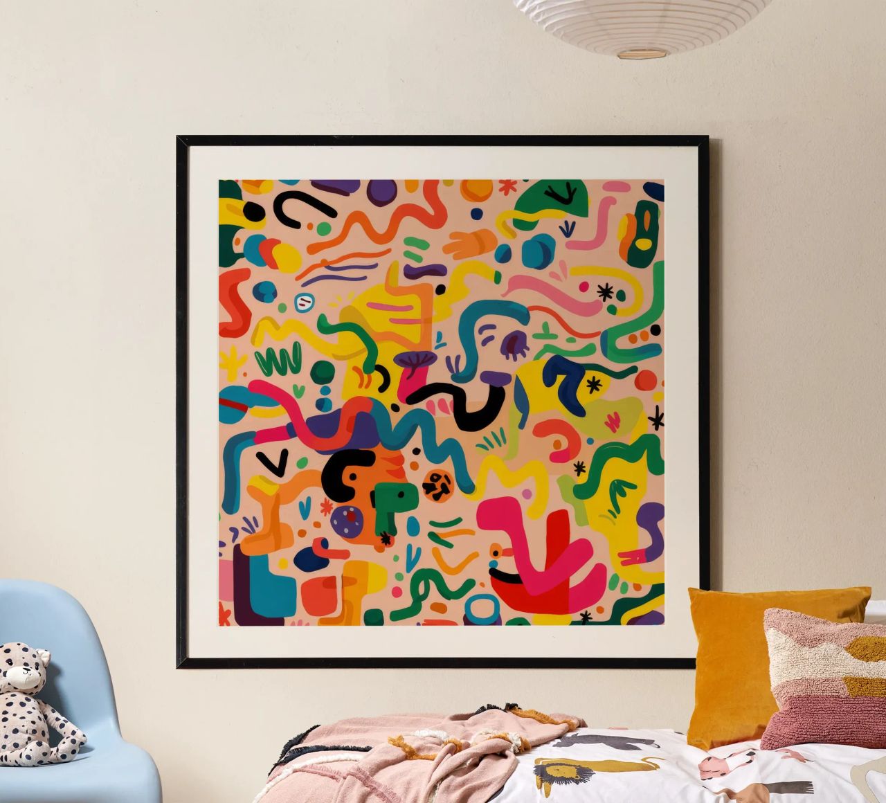 Gribouillis de couleurs fantaisistes poster de Zep Layers