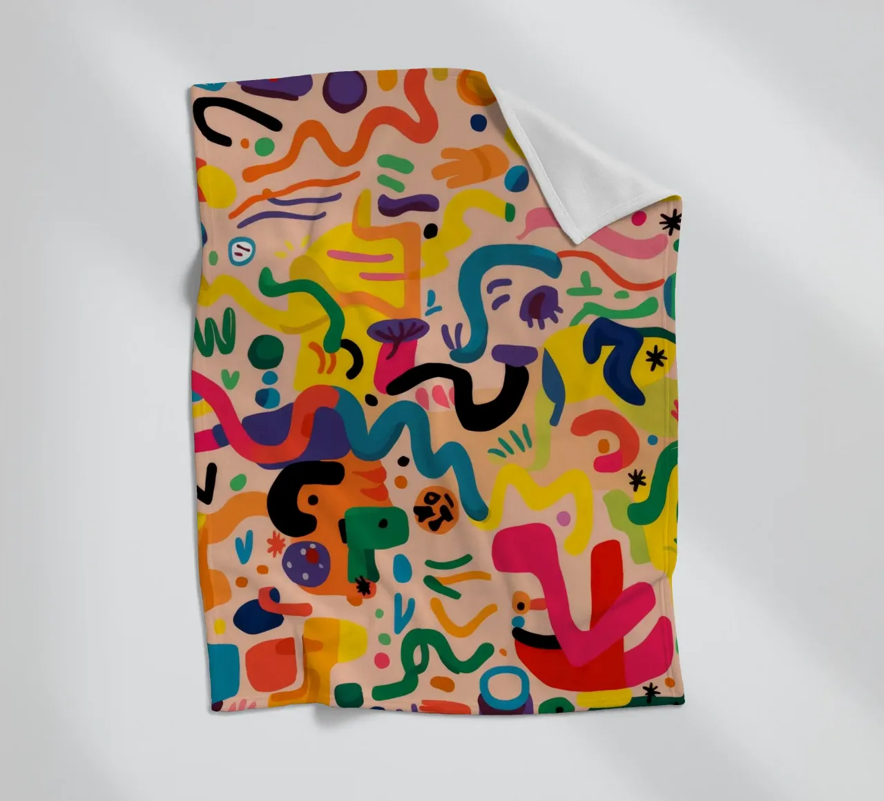 Grillige kleurenkrabbels fleecedeken van Zep Layers