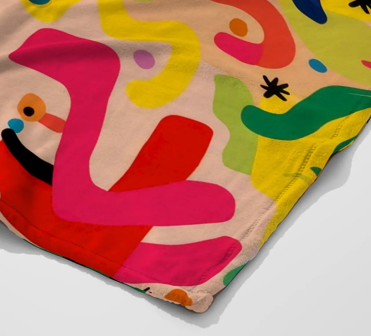 Grillige kleurenkrabbels fleecedeken van Zep Layers