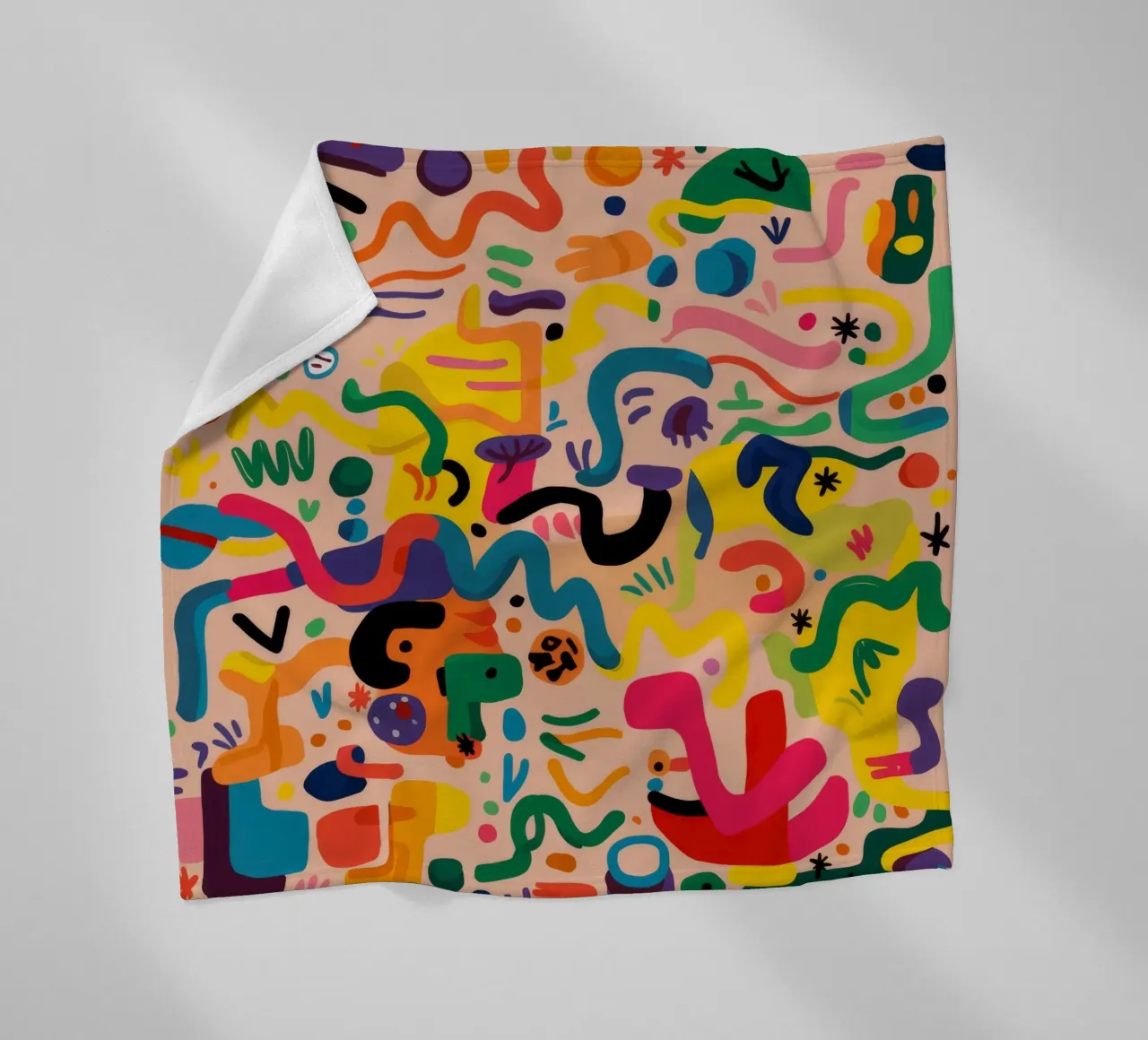 Grillige kleurenkrabbels fleecedeken van Zep Layers