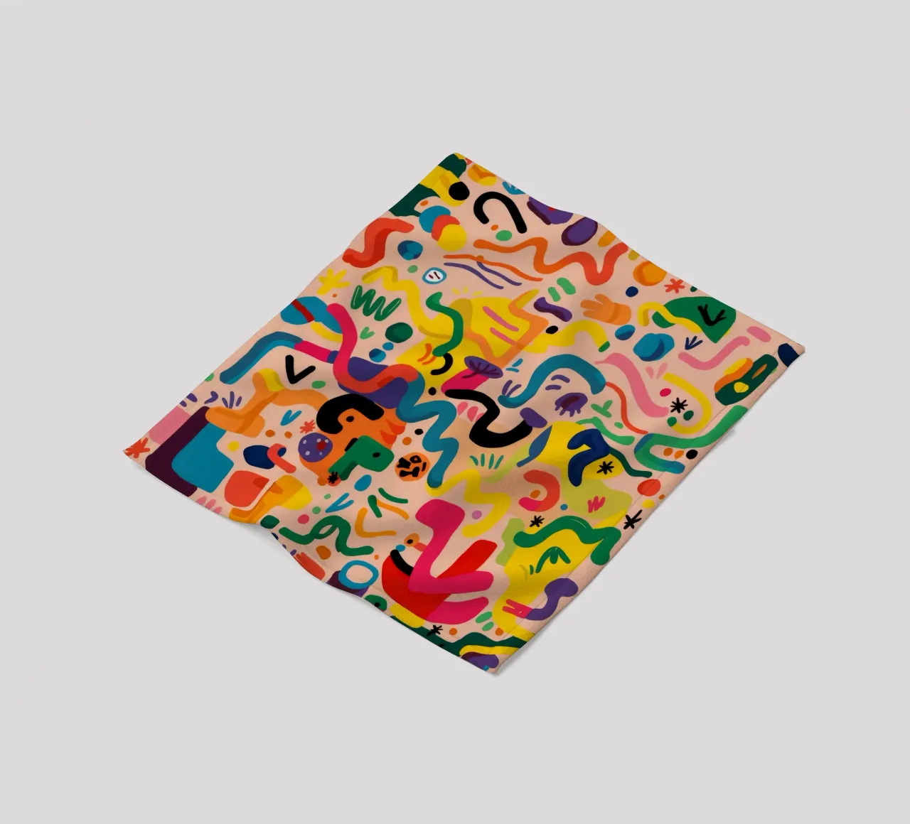 Grillige kleurenkrabbels fleecedeken van Zep Layers