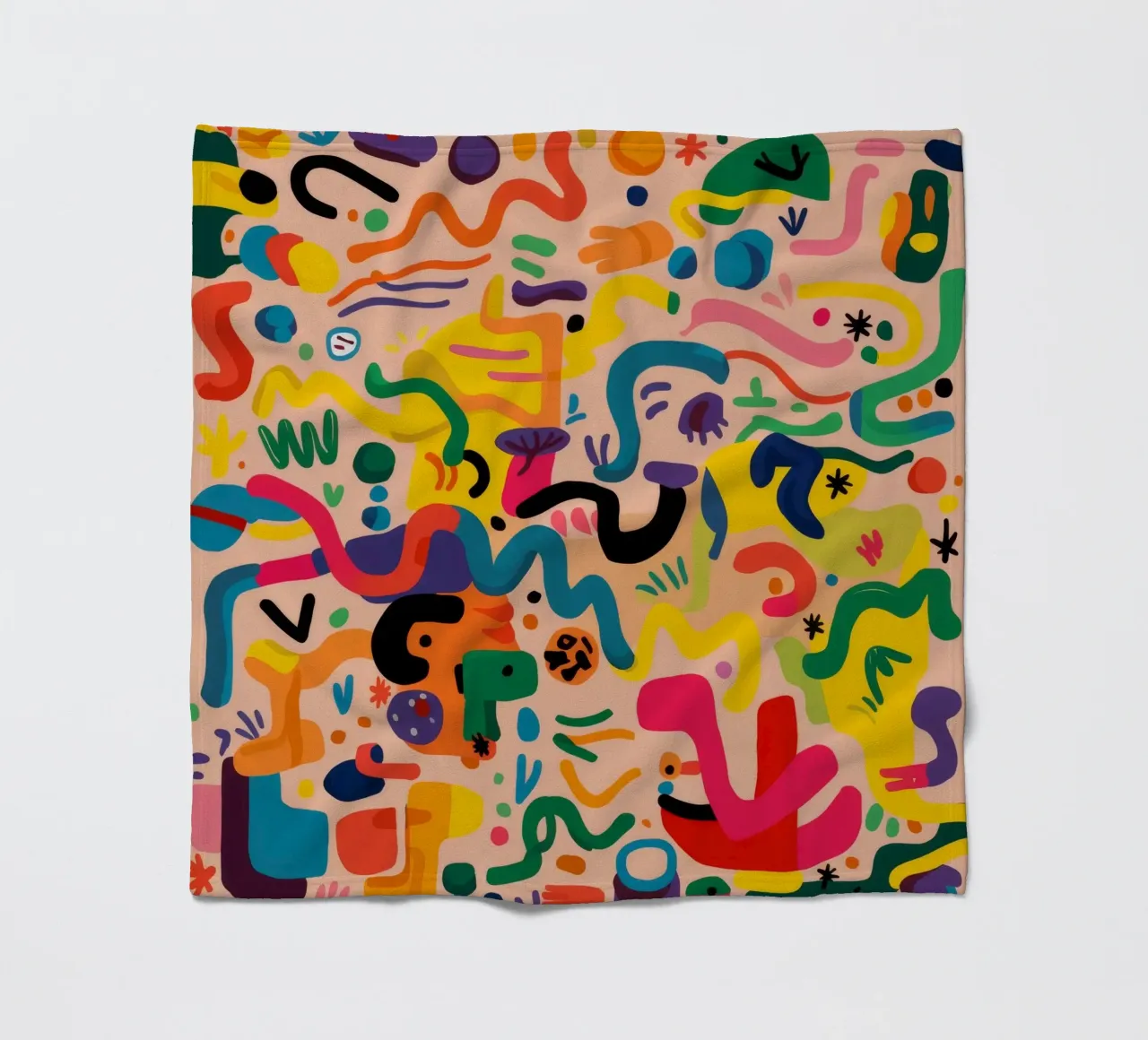 Grillige kleurenkrabbels fleecedeken van Zep Layers