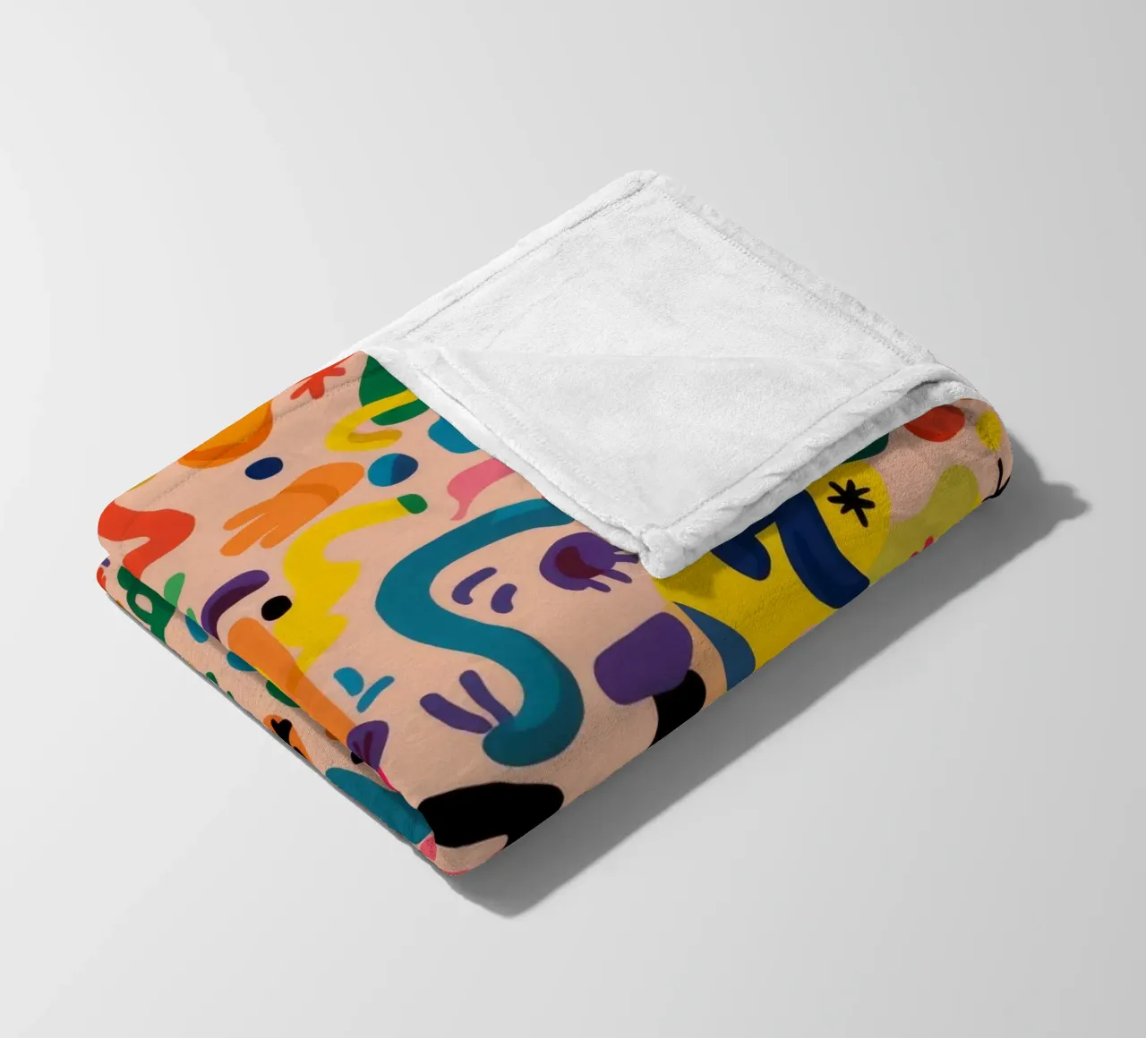 Grillige kleurenkrabbels fleecedeken van Zep Layers