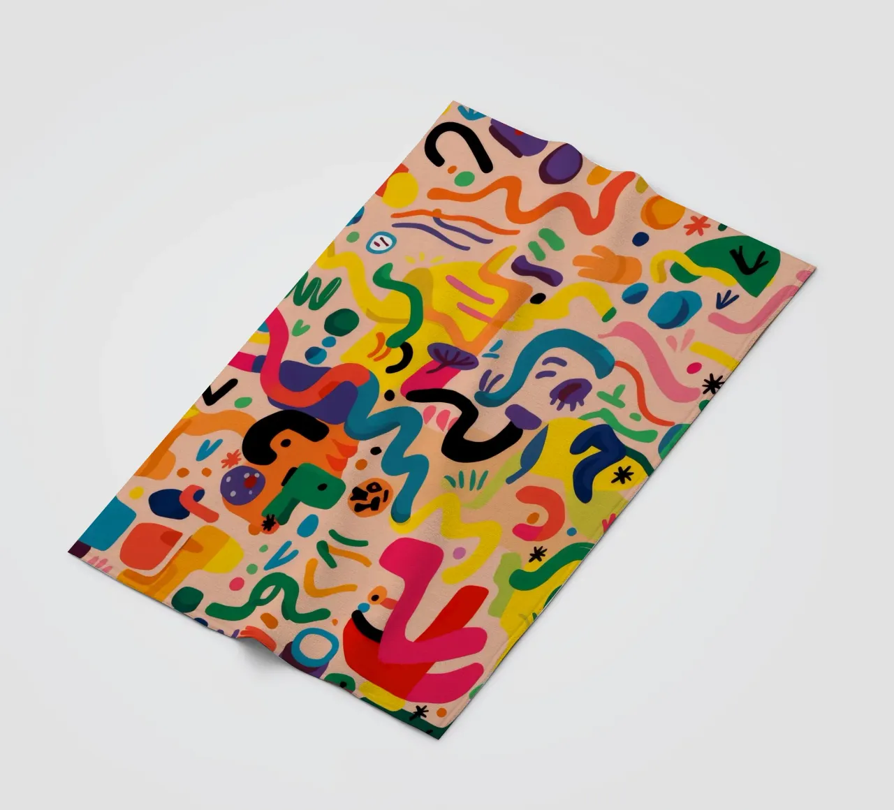 Grillige kleurenkrabbels fleecedeken van Zep Layers