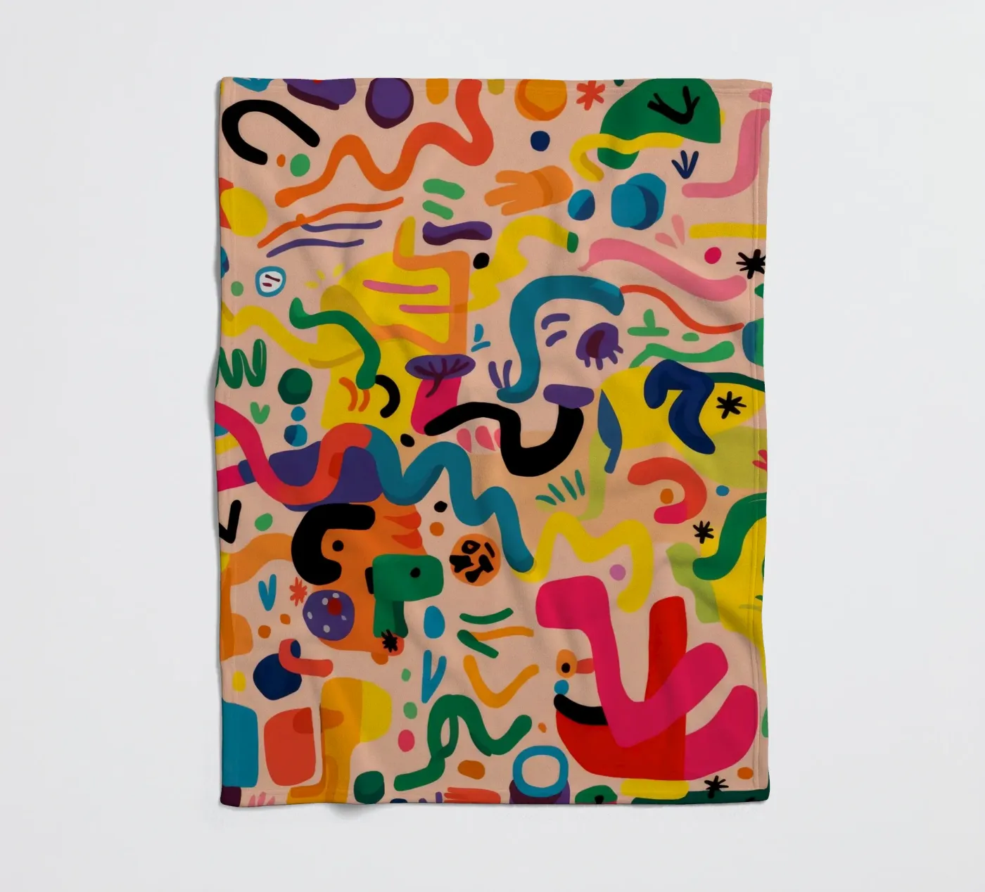 Whimsy Color Scribbles fleece blanket by Zep Layers