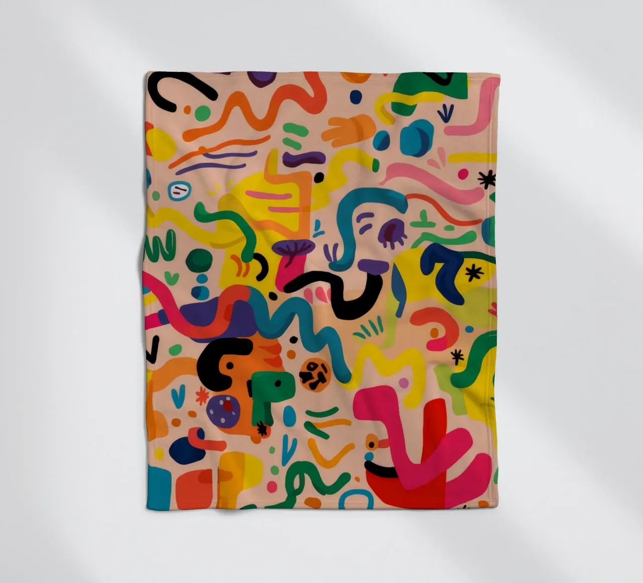 Grillige kleurenkrabbels fleecedeken van Zep Layers