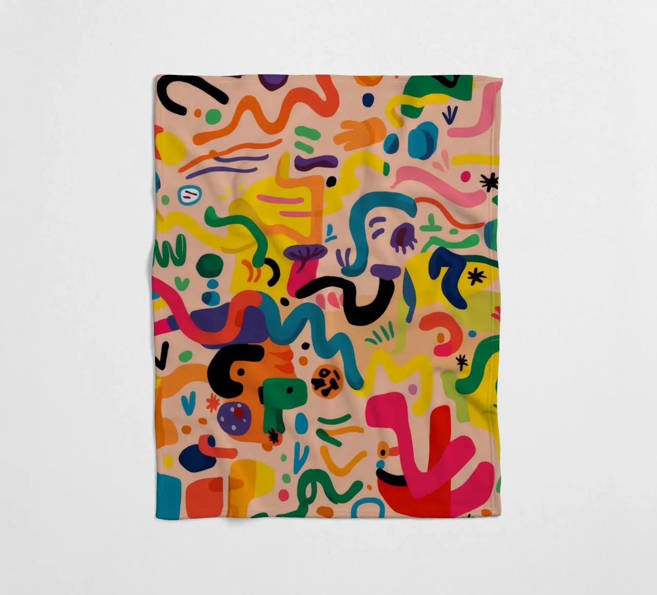 Grillige kleurenkrabbels fleecedeken van Zep Layers