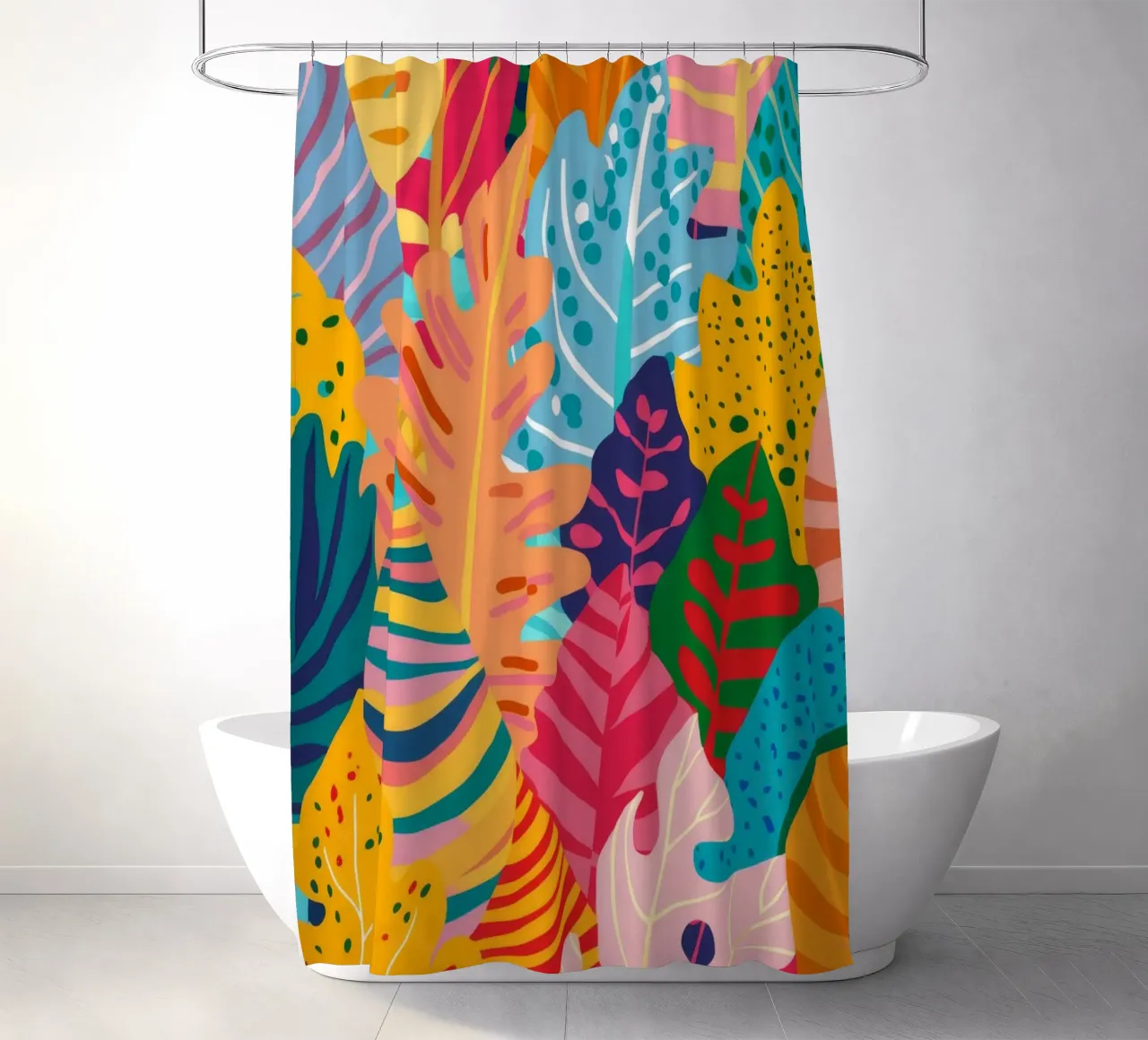 Tropical Featherfall shower curtain by Zep Layers