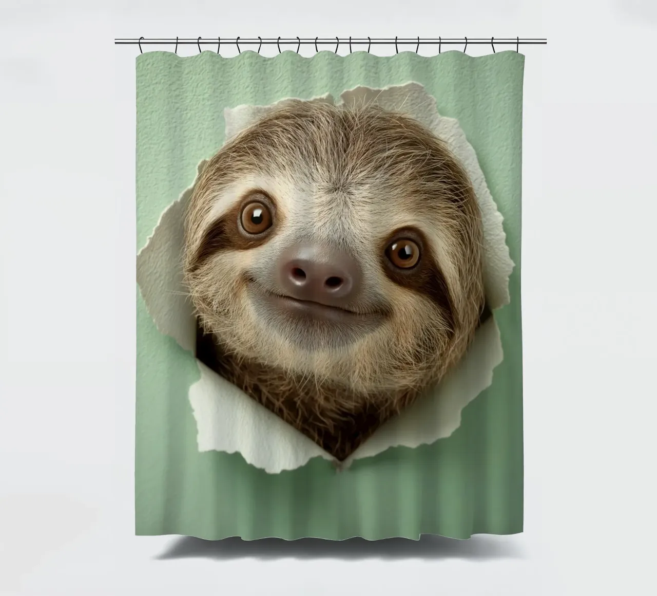 Menta de pared perezoso cortina de baño de SlothStella