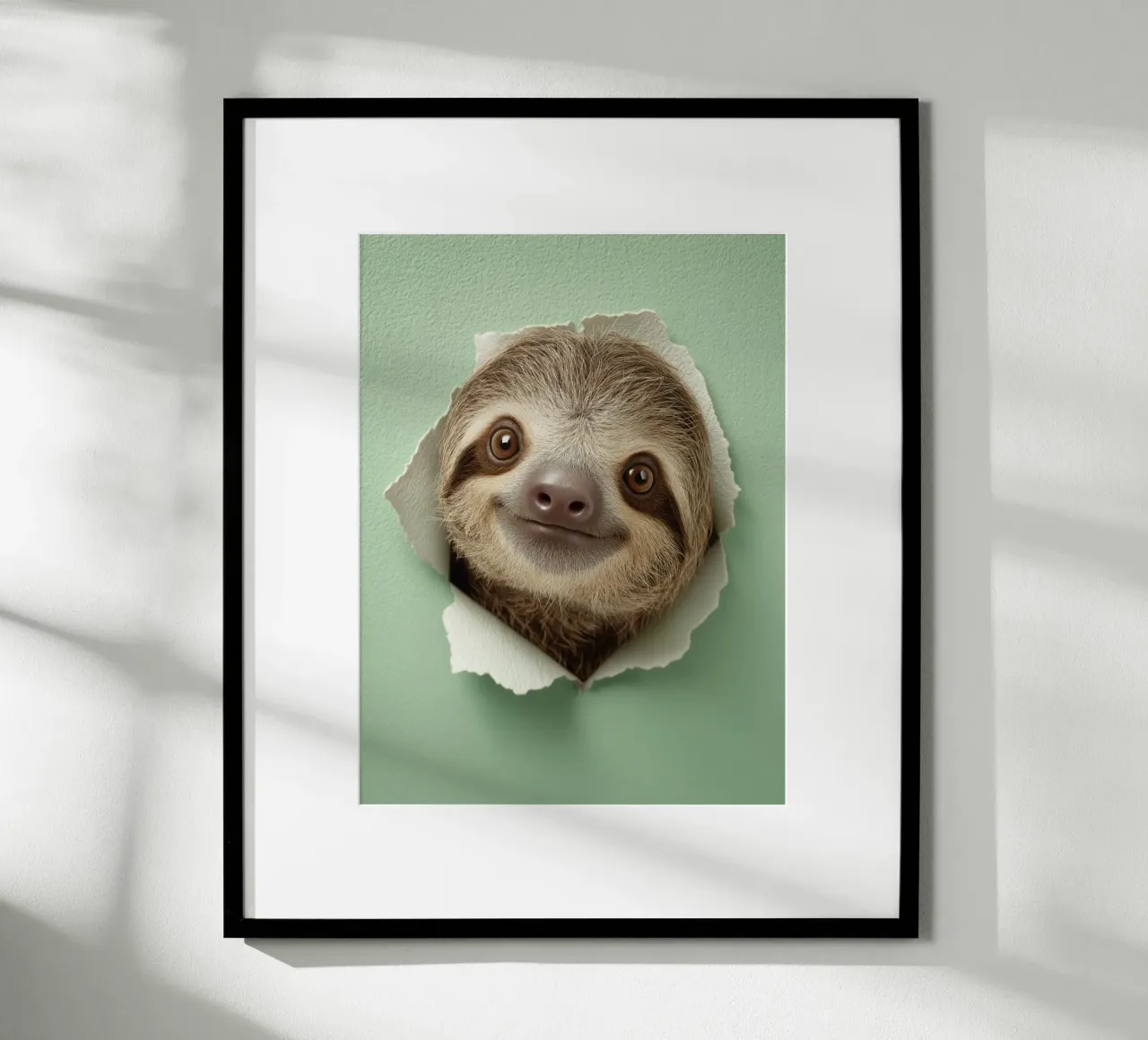 Mentina da parete a forma di bradipo poster con telaio in alluminio da SlothStella