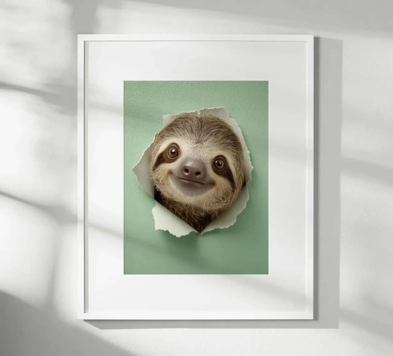 Mentina da parete a forma di bradipo poster con telaio in alluminio da SlothStella