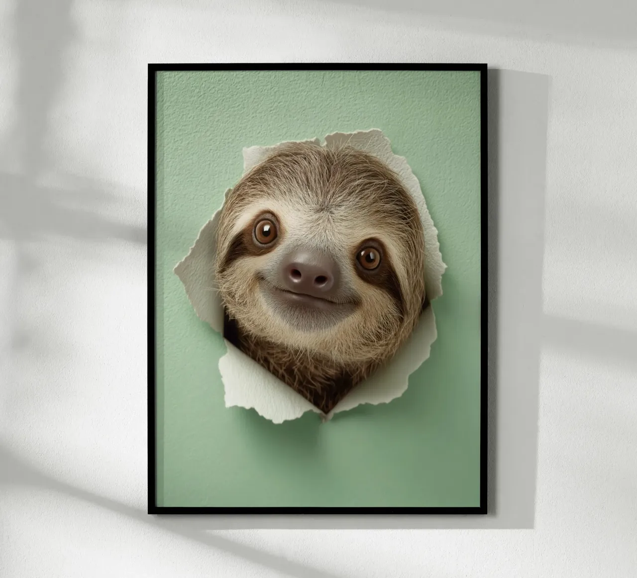 Mentina da parete a forma di bradipo poster con telaio in alluminio da SlothStella