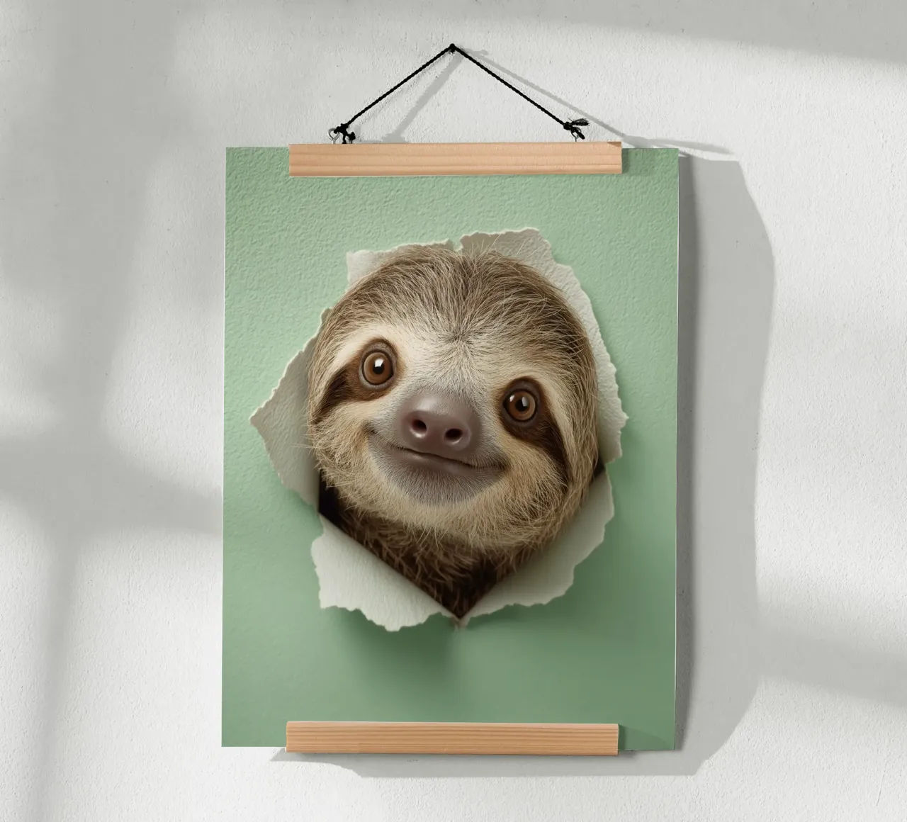 Mentina da parete a forma di bradipo poster con telaio in alluminio da SlothStella