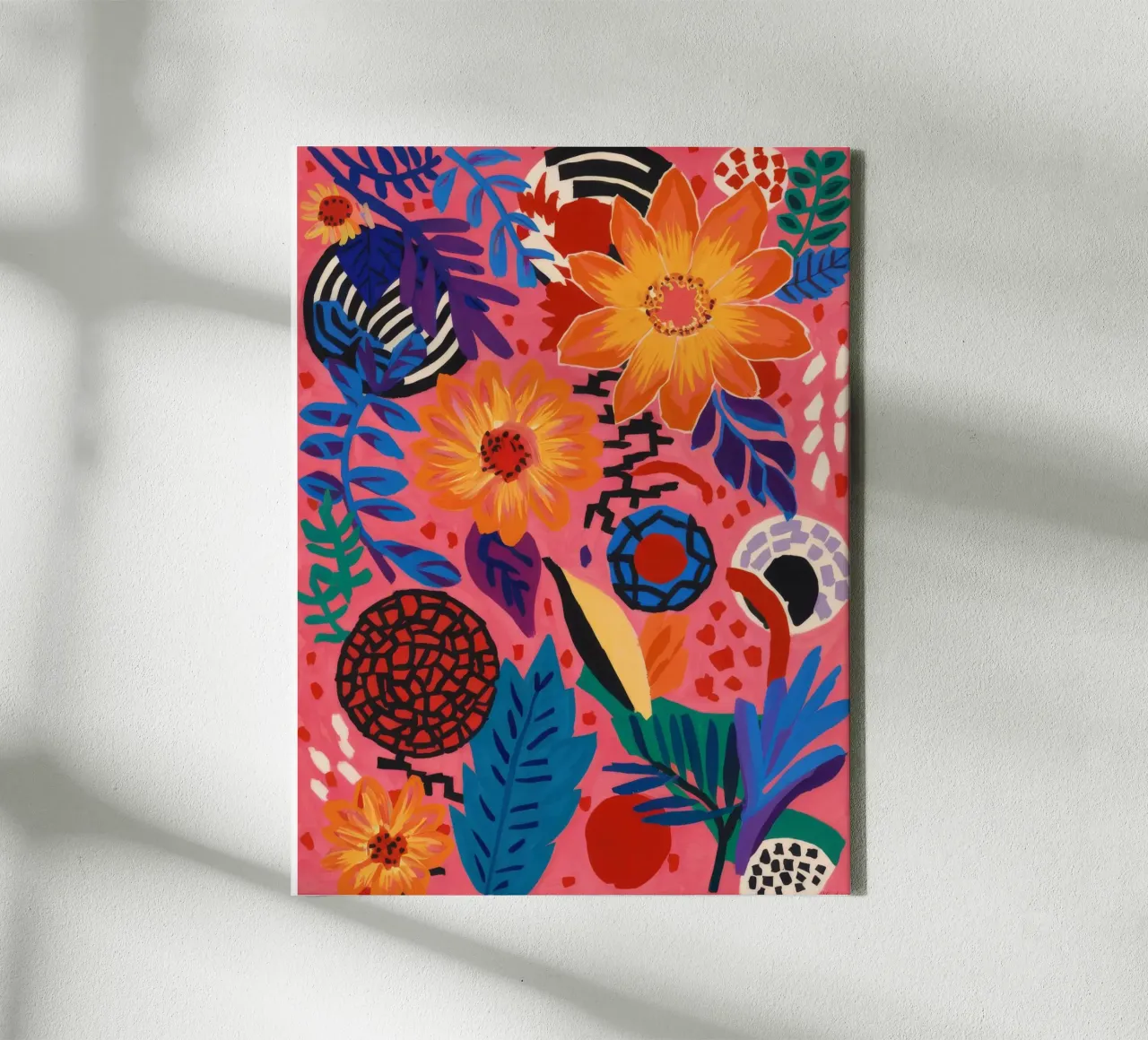 Sunburst Flora Echo canvas with Floater frame by Zep Layers