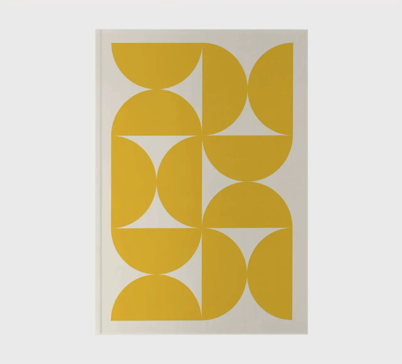 Bauhaus Yellow Semi Circles Pattern notebook by Paigaam Studio