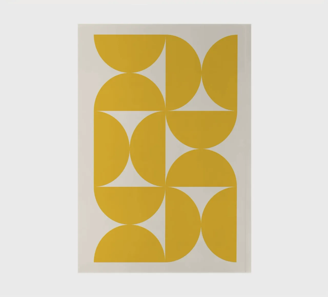 Bauhaus Yellow Semi Circles Pattern notebook by Paigaam Studio
