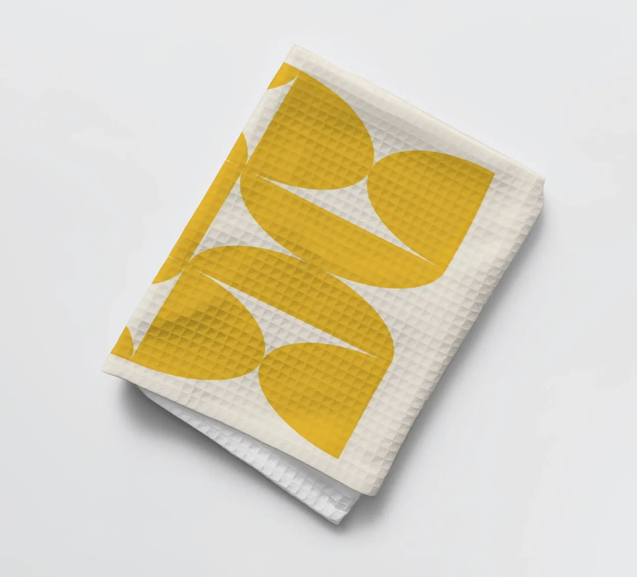 Motif Bauhaus jaune en demi-cercles torchon de Paigaam Studio