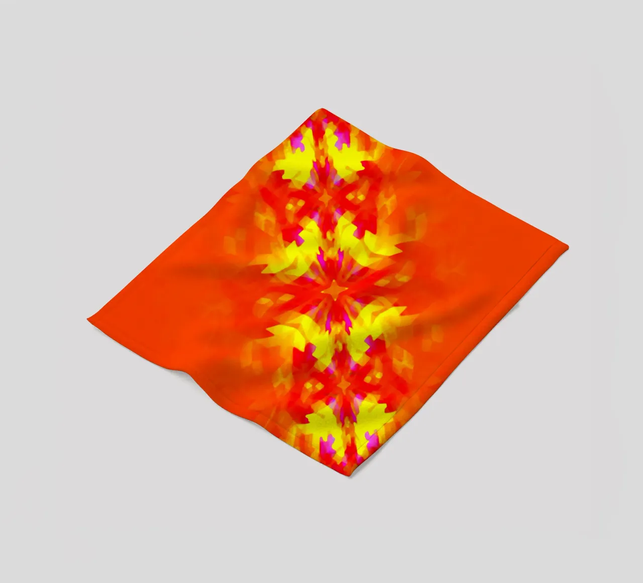 Illusion glutroter Quadrate, verformt + diagonal verwirbelt Fleecedecke von Gürsel Yesil Digital Art