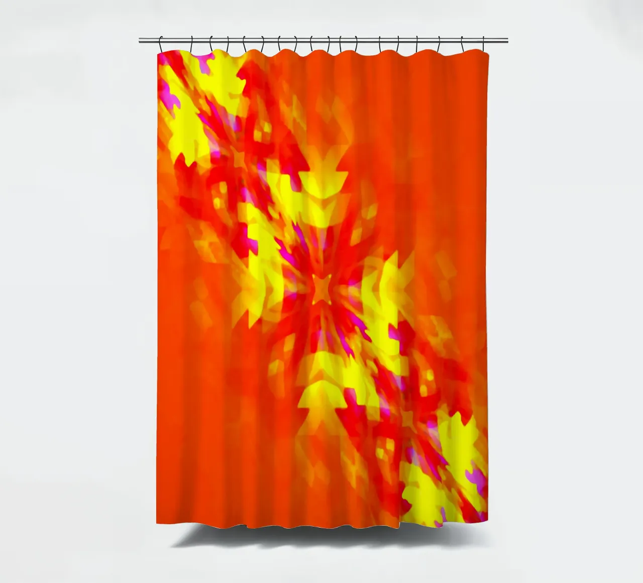 Illusione di quadrati rossi incandescenti, deformati + roteati in diagonale tenda da doccia da Gürsel Yesil Digital Art