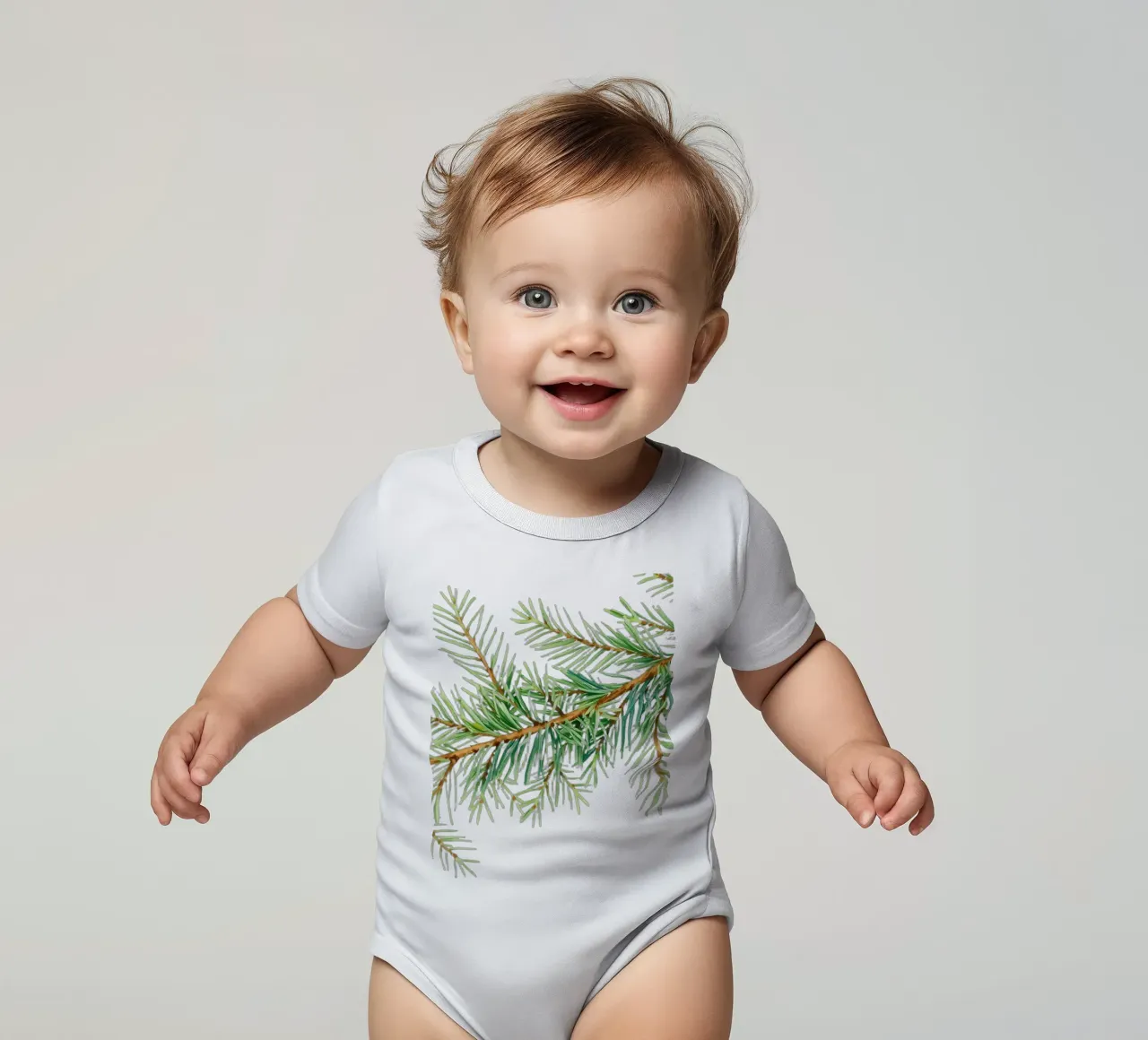 Vue détaillée d'une branche fraîche de conifère body bébé de DesignDoodle