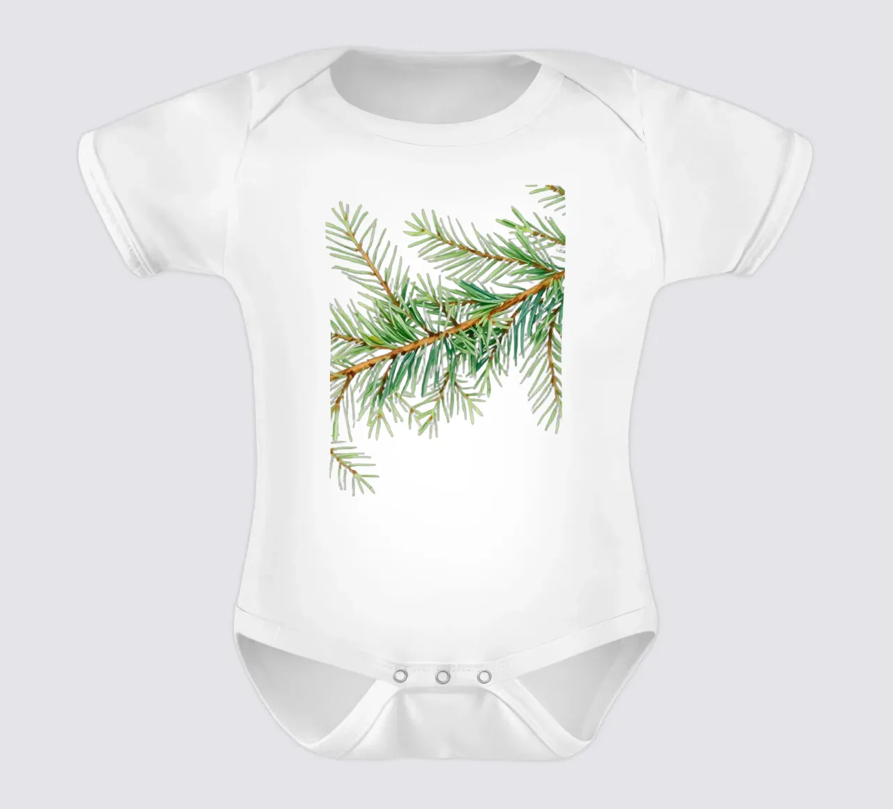 Vue détaillée d'une branche fraîche de conifère body bébé de DesignDoodle