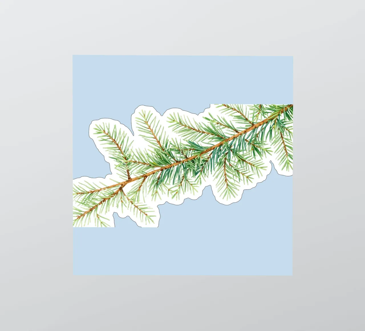Vue détaillée d'une branche fraîche de conifère autocollant de DesignDoodle
