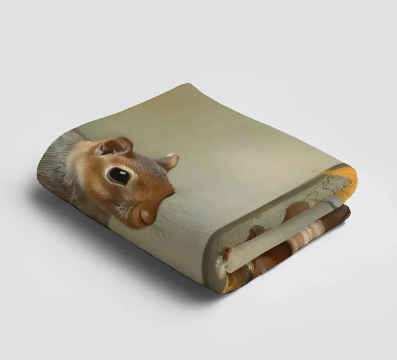 Squirrels collecting acorns and colorful leaves in a jar towel by DesignDoodle