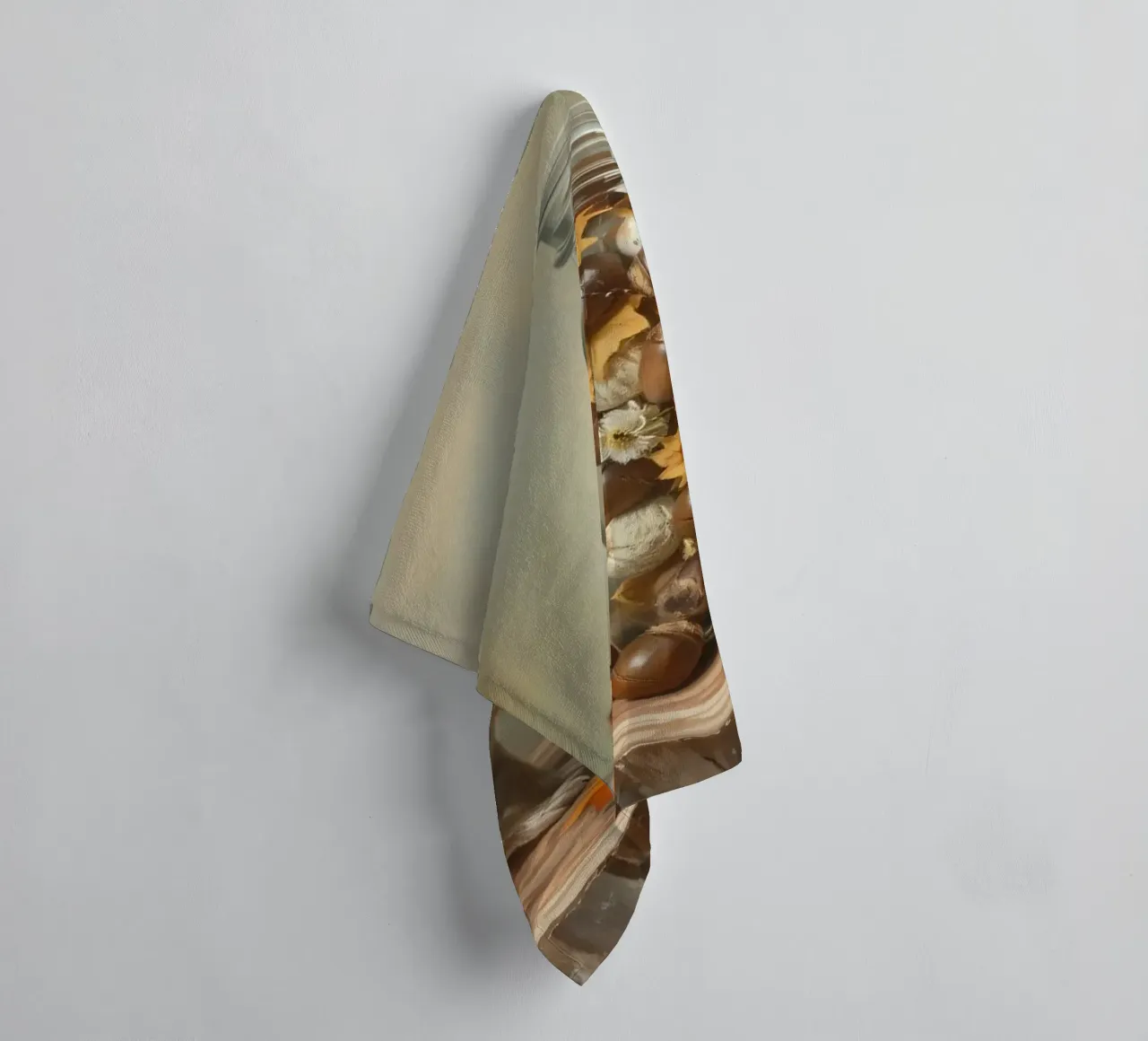 Squirrels collecting acorns and colorful leaves in a jar towel by DesignDoodle